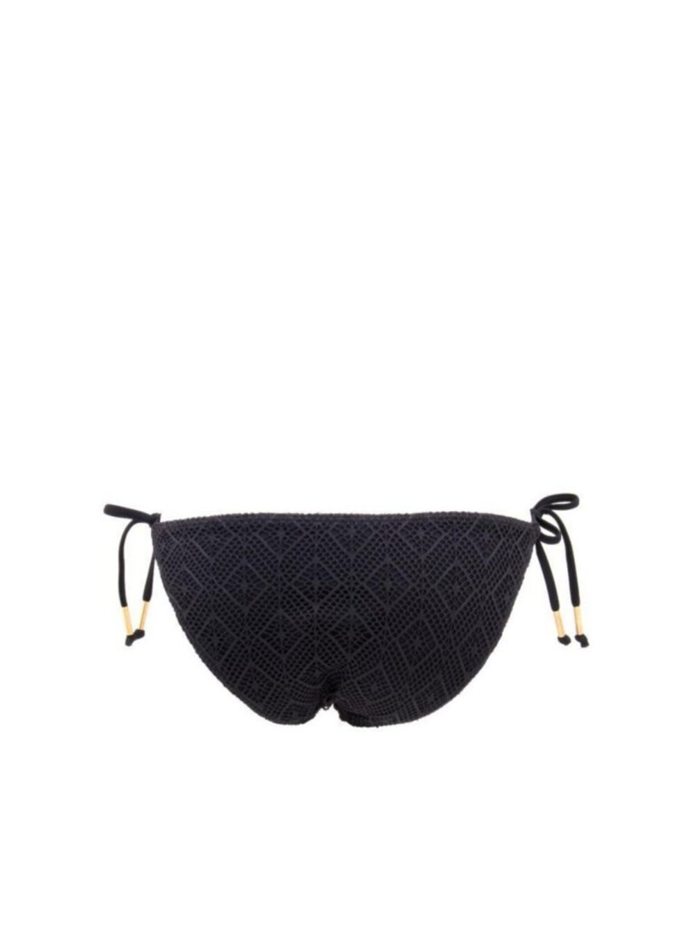 Ella Moss Tie Side Crochet Bikini Bottom Black em8152 Beaded Rope Ties NWT